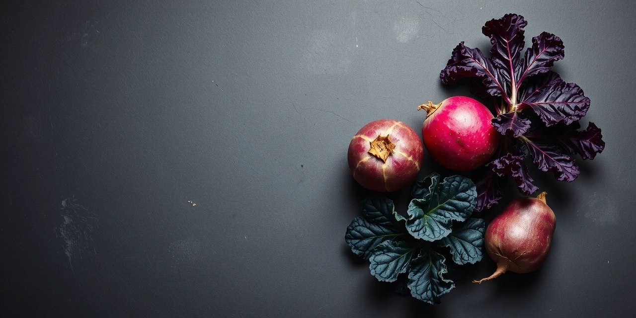 Kompozycja ciemnych warzyw korzeniowych